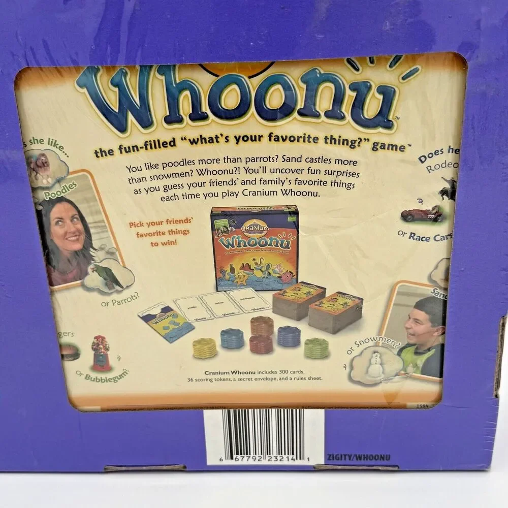 Cranium WHOONU Game Whats Your Favorite Thing & Zigity  Brand New Factory Sealed